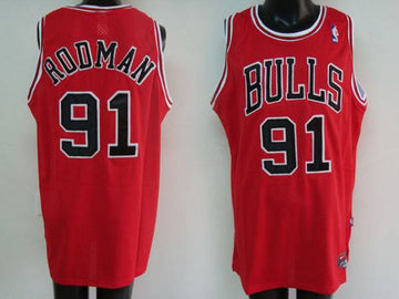 Dennis Rodman Chicago Bulls red jersey