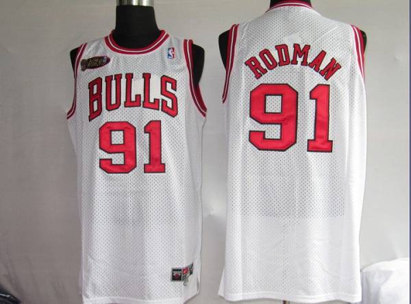 Dennis Rodman Chicago Bulls white jersey