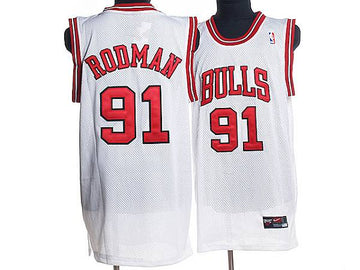 Dennis Rodman Chicago Bulls white jersey