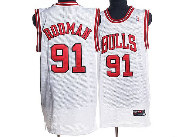 Dennis Rodman Chicago Bulls white jersey
