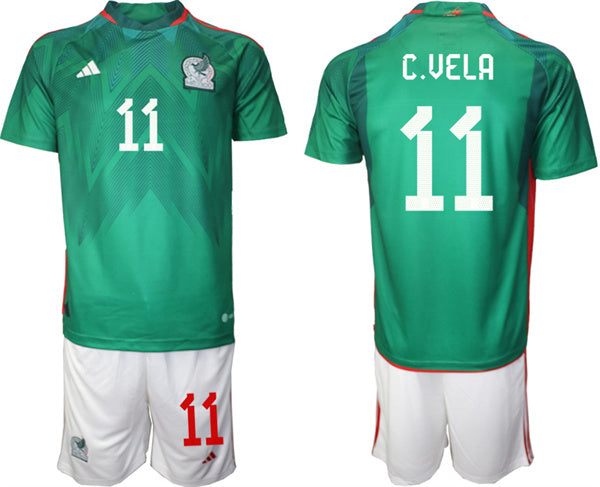 C.Vela Mexico National Team green Home jersey