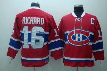 Henri Richard Montreal Canadiens red Throwback jersey