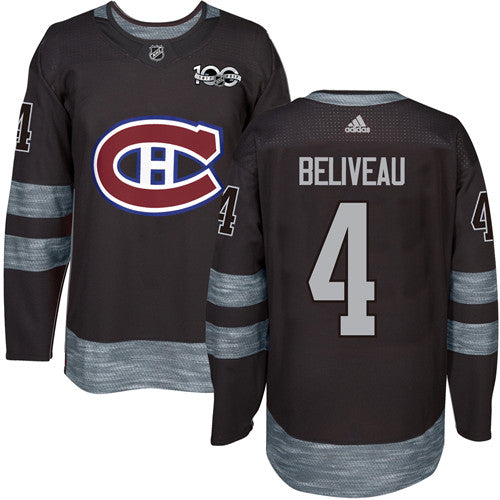 Jean Beliveau Montreal Canadiens black jersey