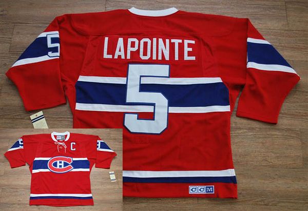Guy Lapointe Montreal Canadiens red Throwback jersey