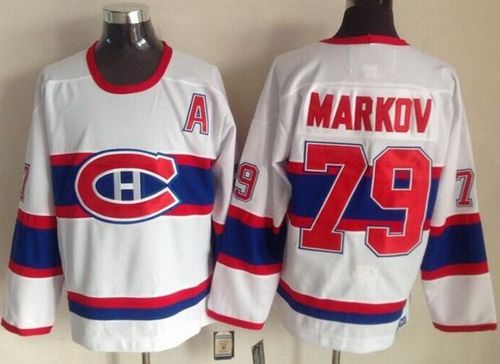 Andrei Markov Montreal Canadiens white Throwback jersey