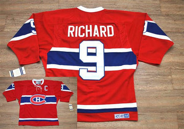 Henri Richard Montreal Canadiens red Throwback jersey
