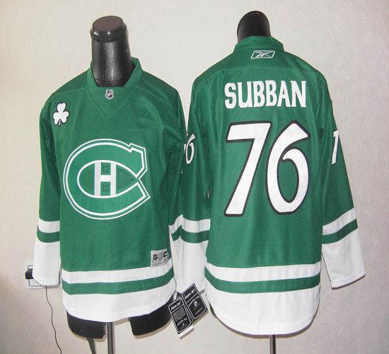 St Patty's Day Montreal Canadiens green jersey