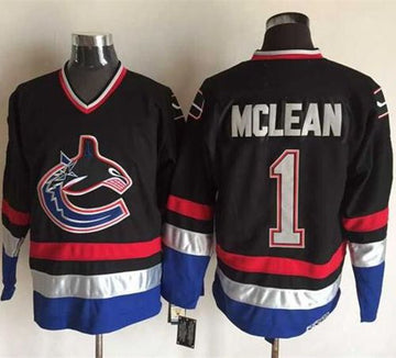 Kirk Mclean Vancouver Canucks black-blue Throwback jersey
