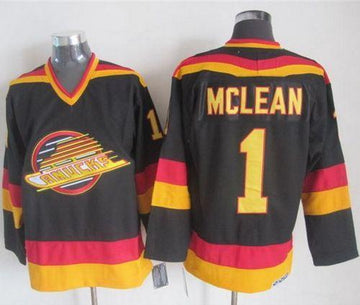 Kirk Mclean Vancouver Canucks black-gold Throwback jersey