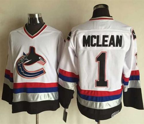 Kirk Mclean Vancouver Canucks white-black Throwback jersey