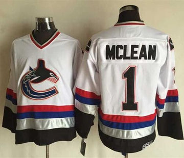 Kirk Mclean Vancouver Canucks white-black Throwback jersey