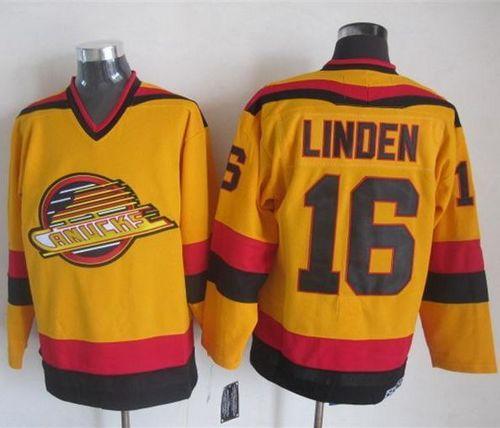 Trevor Linden Vancouver Canucks gold Throwback jersey