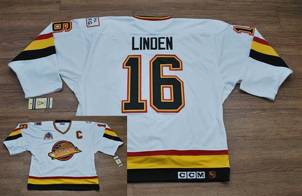 Trevor Linden Vancouver Canucks white Throwback jersey