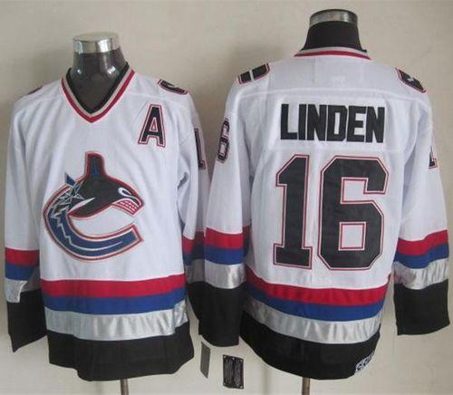 Trevor Linden Vancouver Canucks white-black Throwback jersey