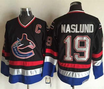 Markus Naslund Vancouver Canucks black-blue Throwback jersey