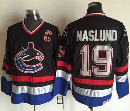Markus Naslund Vancouver Canucks black-blue Throwback jersey