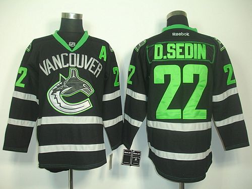 Daniel Sedin Vancouver Canucks black jersey