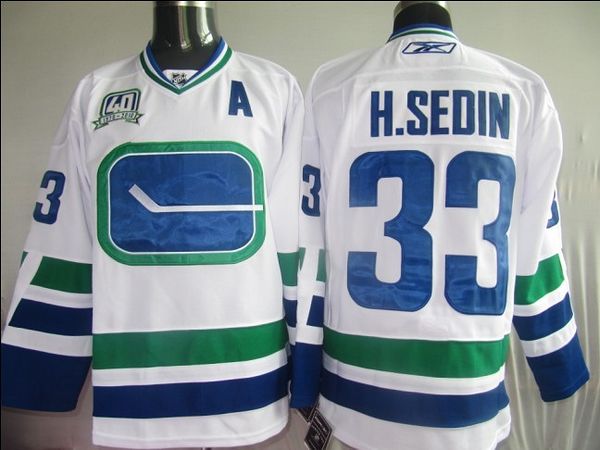 Henrik Sedin Vancouver Canucks white jersey