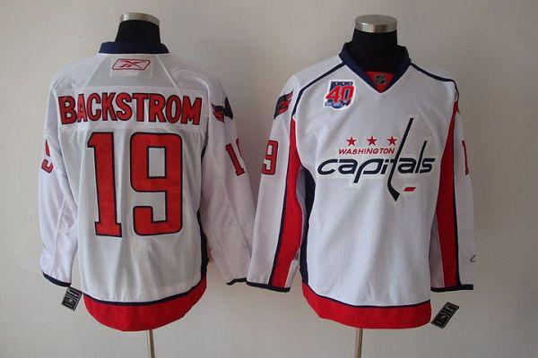Nicklas Backstrom Washington Capitals white jersey