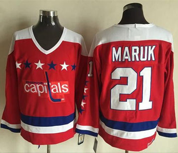 Dennis Maruk Washington Capitals red Throwback jersey