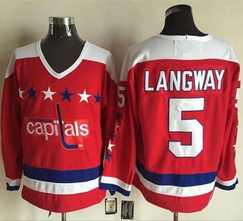 Rod Langway Washington Capitals red Throwback jersey