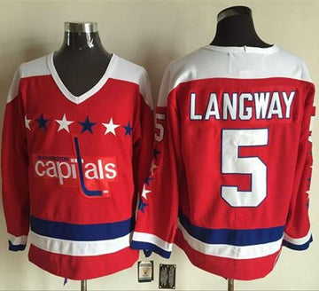 Rod Langway Washington Capitals red Throwback jersey