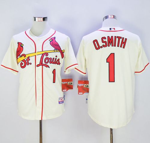 Ozzie Smith St. Louis Cardinals cream jersey