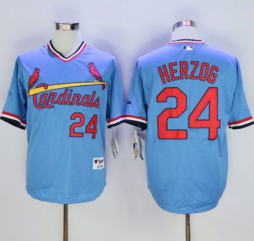 Whitey Herzog St. Louis Cardinals blue jersey