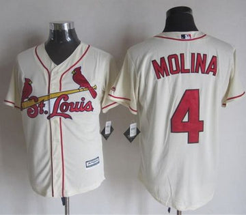 Yadier Molina St. Louis Cardinals cream jersey