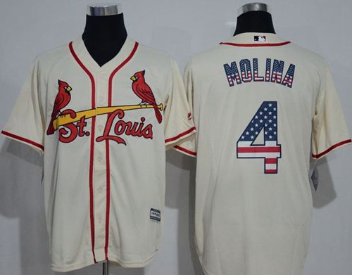 Yadier Molina St. Louis Cardinals cream Fashion jersey
