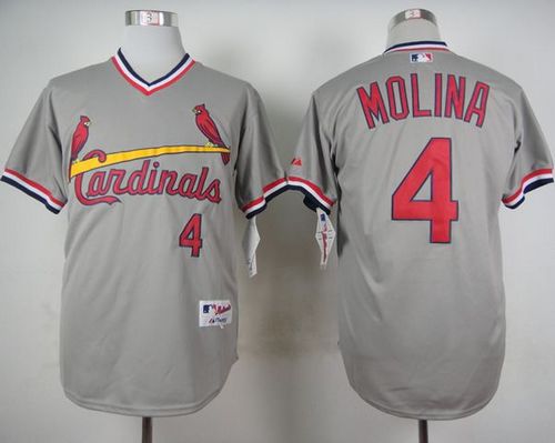 Yadier Molina St. Louis Cardinals grey jersey