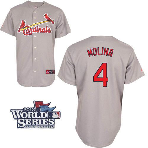 Yadier Molina St. Louis Cardinals grey jersey