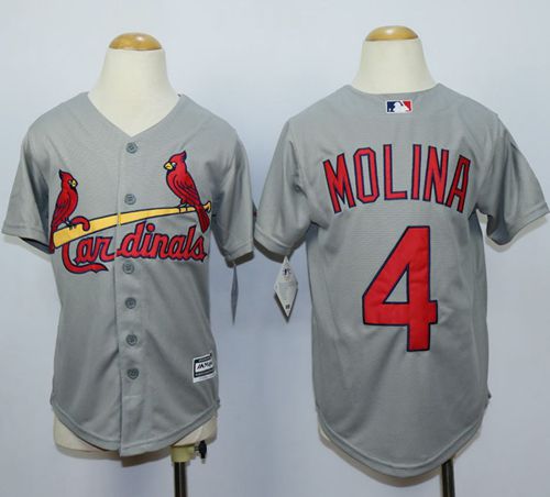 Yadier Molina St. Louis Cardinals grey jersey