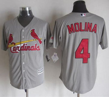 Yadier Molina St. Louis Cardinals grey jersey