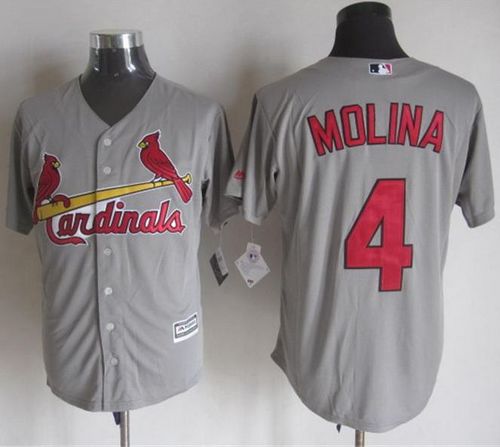Yadier Molina St. Louis Cardinals grey jersey