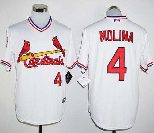 Yadier Molina St. Louis Cardinals white Cooperstown jersey