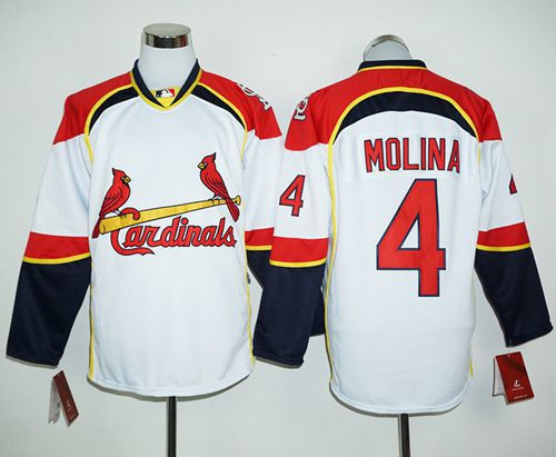 Yadier Molina St. Louis Cardinals white-red jersey