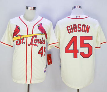 Bob Gibson St. Louis Cardinals cream jersey