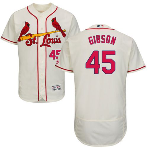 Bob Gibson St. Louis Cardinals cream Authentic jersey
