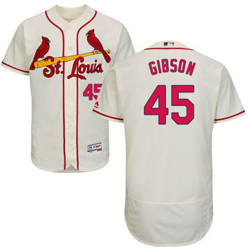 Bob Gibson St. Louis Cardinals cream Authentic jersey