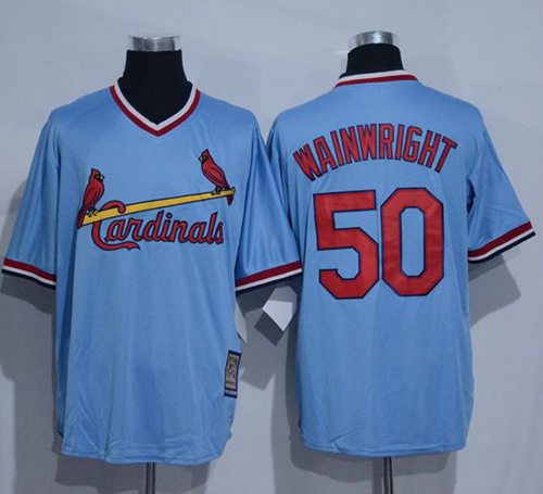 Adam Wainwright St. Louis Cardinals blue Throwback jersey