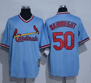 Adam Wainwright St. Louis Cardinals blue Throwback jersey