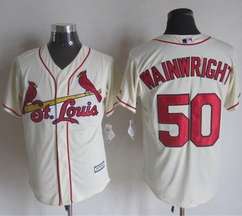 Adam Wainwright St. Louis Cardinals cream jersey