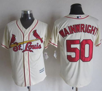 Adam Wainwright St. Louis Cardinals cream jersey
