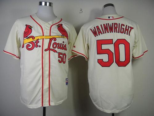 Adam Wainwright St. Louis Cardinals cream jersey