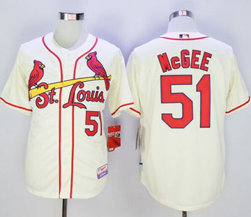 Willie McGee St. Louis Cardinals cream jersey