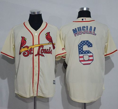 Stan Musial St. Louis Cardinals cream Fashion jersey