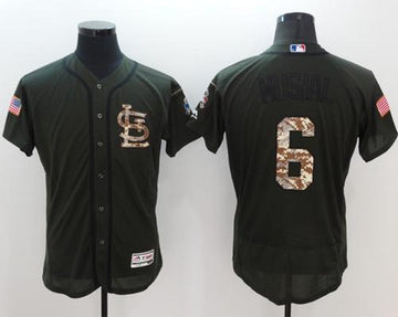 Stan Musial St. Louis Cardinals green Salute To Service jersey
