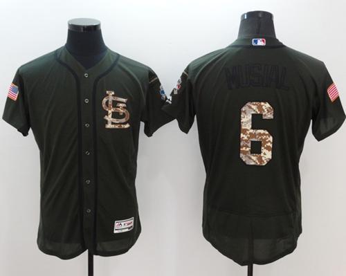 Stan Musial St. Louis Cardinals green Salute To Service jersey