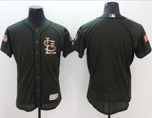 Custom St. Louis Cardinals green Salute To Service jersey